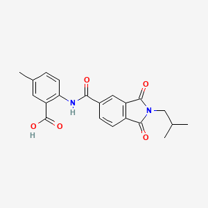 molecular formula C21H20N2O5 B3437572 2-{[(2-isobutyl-1,3-dioxo-2,3-dihydro-1H-isoindol-5-yl)carbonyl]amino}-5-methylbenzoic acid 