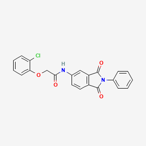 molecular formula C22H15ClN2O4 B3437574 2-(2-chlorophenoxy)-N-(1,3-dioxo-2-phenyl-2,3-dihydro-1H-isoindol-5-yl)acetamide 