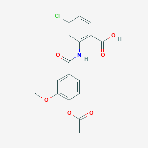 molecular formula C17H14ClNO6 B3437581 2-{[4-(acetyloxy)-3-methoxybenzoyl]amino}-4-chlorobenzoic acid 