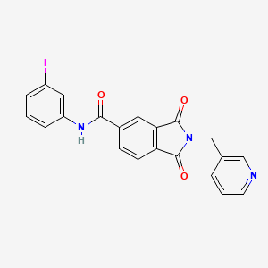 molecular formula C21H14IN3O3 B3437589 N-(3-iodophenyl)-1,3-dioxo-2-(3-pyridinylmethyl)-5-isoindolinecarboxamide 