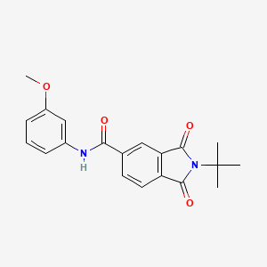molecular formula C20H20N2O4 B3437598 2-tert-butyl-N-(3-methoxyphenyl)-1,3-dioxo-5-isoindolinecarboxamide 
