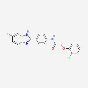 molecular formula C22H18ClN3O2 B3437608 2-(2-chlorophenoxy)-N-[4-(5-methyl-1H-benzimidazol-2-yl)phenyl]acetamide 