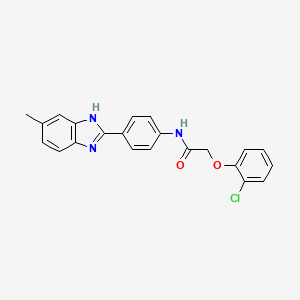 2-(2-chlorophenoxy)-N-[4-(5-methyl-1H-benzimidazol-2-yl)phenyl]acetamide