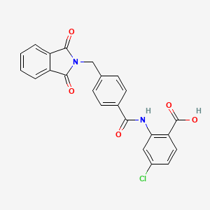 molecular formula C23H15ClN2O5 B3437609 4-chloro-2-({4-[(1,3-dioxo-1,3-dihydro-2H-isoindol-2-yl)methyl]benzoyl}amino)benzoic acid 