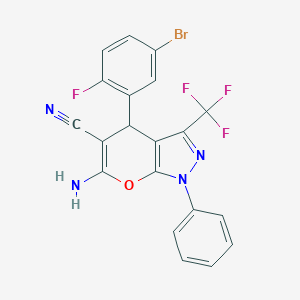 6-Amino-4-(5-bromo-2-fluorophenyl)-1-phenyl-3-(trifluoromethyl)-1,4-dihydropyrano[2,3-c]pyrazole-5-carbonitrile