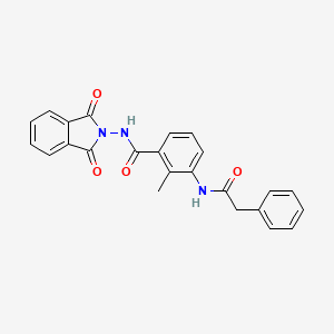 molecular formula C24H19N3O4 B3437610 N-(1,3-dioxo-1,3-dihydro-2H-isoindol-2-yl)-2-methyl-3-[(phenylacetyl)amino]benzamide 