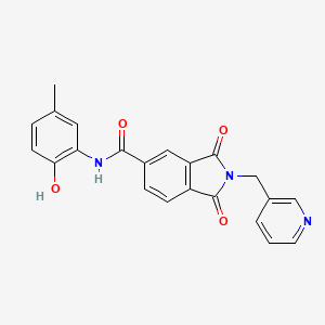 N-(2-hydroxy-5-methylphenyl)-1,3-dioxo-2-(3-pyridinylmethyl)-5-isoindolinecarboxamide