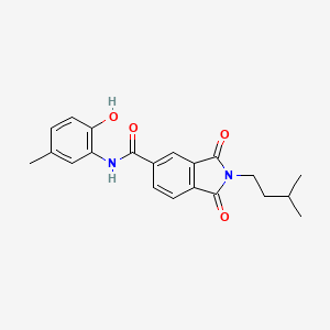 N-(2-hydroxy-5-methylphenyl)-2-(3-methylbutyl)-1,3-dioxo-5-isoindolinecarboxamide