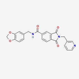 molecular formula C23H17N3O5 B3437642 N-(1,3-benzodioxol-5-ylmethyl)-1,3-dioxo-2-(3-pyridinylmethyl)-5-isoindolinecarboxamide 