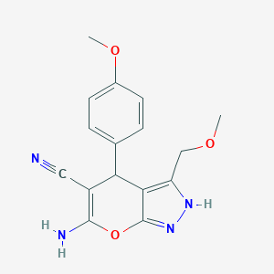6-Amino-3-(methoxymethyl)-4-(4-methoxyphenyl)-2,4-dihydropyrano[2,3-c]pyrazole-5-carbonitrile