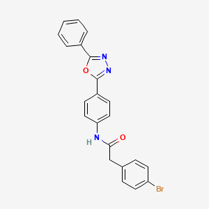 molecular formula C22H16BrN3O2 B3437664 2-(4-bromophenyl)-N-[4-(5-phenyl-1,3,4-oxadiazol-2-yl)phenyl]acetamide 