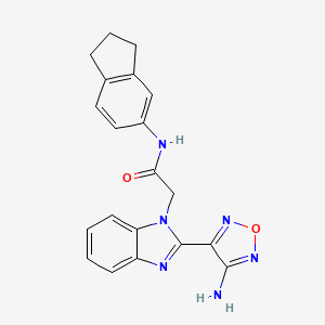 molecular formula C20H18N6O2 B3437679 2-[2-(4-amino-1,2,5-oxadiazol-3-yl)-1H-benzimidazol-1-yl]-N-(2,3-dihydro-1H-inden-5-yl)acetamide 