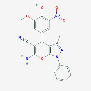 6-Amino-4-{4-hydroxy-3-nitro-5-methoxyphenyl}-3-methyl-1-phenyl-1,4-dihydropyrano[2,3-c]pyrazole-5-carbonitrile