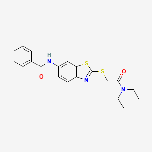 molecular formula C20H21N3O2S2 B3437683 N-(2-{[2-(diethylamino)-2-oxoethyl]thio}-1,3-benzothiazol-6-yl)benzamide 