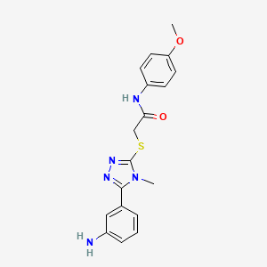 molecular formula C18H19N5O2S B3437690 2-{[5-(3-aminophenyl)-4-methyl-4H-1,2,4-triazol-3-yl]thio}-N-(4-methoxyphenyl)acetamide 