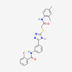 molecular formula C26H24FN5O2S B3437693 N-{3-[5-({2-[(2,4-dimethylphenyl)amino]-2-oxoethyl}thio)-4-methyl-4H-1,2,4-triazol-3-yl]phenyl}-2-fluorobenzamide 