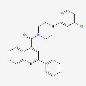 4-{[4-(3-chlorophenyl)-1-piperazinyl]carbonyl}-2-phenylquinoline