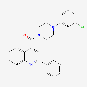 molecular formula C26H22ClN3O B3437694 4-{[4-(3-chlorophenyl)-1-piperazinyl]carbonyl}-2-phenylquinoline 