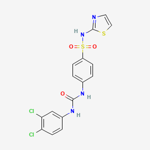 molecular formula C16H12Cl2N4O3S2 B3437742 4-({[(3,4-dichlorophenyl)amino]carbonyl}amino)-N-1,3-thiazol-2-ylbenzenesulfonamide 