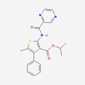 molecular formula C20H19N3O3S B3437747 isopropyl 5-methyl-4-phenyl-2-[(2-pyrazinylcarbonyl)amino]-3-thiophenecarboxylate 