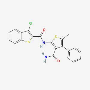 N-[3-(aminocarbonyl)-5-methyl-4-phenyl-2-thienyl]-3-chloro-1-benzothiophene-2-carboxamide