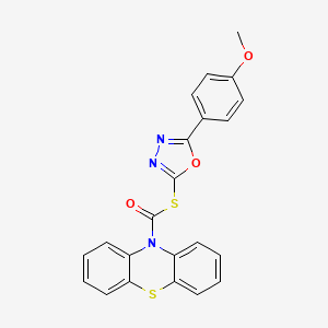 S-[5-(4-methoxyphenyl)-1,3,4-oxadiazol-2-yl] 10H-phenothiazine-10-carbothioate