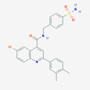 molecular formula C25H22BrN3O3S B3437780 N-[4-(aminosulfonyl)benzyl]-6-bromo-2-(3,4-dimethylphenyl)-4-quinolinecarboxamide 