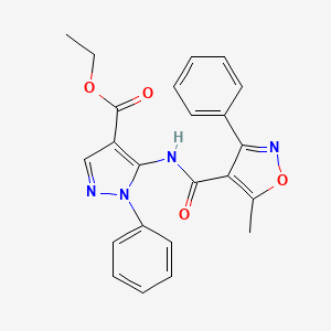 molecular formula C23H20N4O4 B3437793 ethyl 5-{[(5-methyl-3-phenyl-4-isoxazolyl)carbonyl]amino}-1-phenyl-1H-pyrazole-4-carboxylate 