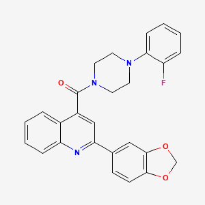 molecular formula C27H22FN3O3 B3437803 2-(1,3-benzodioxol-5-yl)-4-{[4-(2-fluorophenyl)-1-piperazinyl]carbonyl}quinoline 