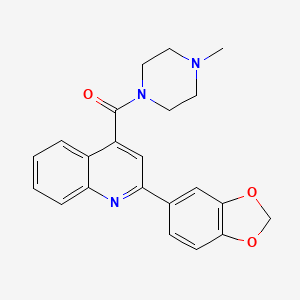 molecular formula C22H21N3O3 B3437807 2-(1,3-benzodioxol-5-yl)-4-[(4-methyl-1-piperazinyl)carbonyl]quinoline 