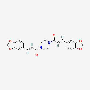 molecular formula C24H22N2O6 B3437824 1,4-bis[3-(1,3-benzodioxol-5-yl)acryloyl]piperazine 