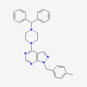 4-[4-(diphenylmethyl)-1-piperazinyl]-1-(4-methylbenzyl)-1H-pyrazolo[3,4-d]pyrimidine