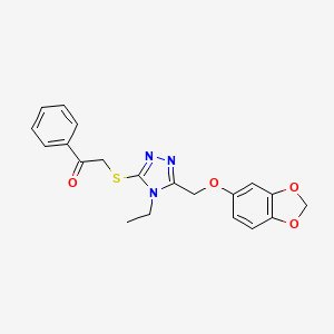 2-({5-[(1,3-benzodioxol-5-yloxy)methyl]-4-ethyl-4H-1,2,4-triazol-3-yl}thio)-1-phenylethanone