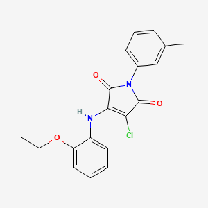 molecular formula C19H17ClN2O3 B3437860 3-chloro-4-[(2-ethoxyphenyl)amino]-1-(3-methylphenyl)-1H-pyrrole-2,5-dione 