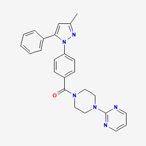 2-{4-[4-(3-methyl-5-phenyl-1H-pyrazol-1-yl)benzoyl]-1-piperazinyl}pyrimidine