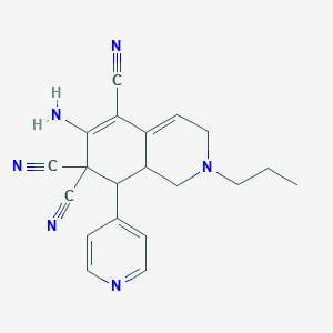 6-amino-2-propyl-8-pyridin-4-yl-2,3,8,8a-tetrahydroisoquinoline-5,7,7(1H)-tricarbonitrile