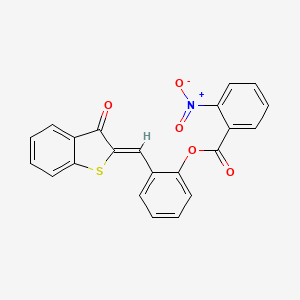 molecular formula C22H13NO5S B3437903 2-[(3-oxo-1-benzothien-2(3H)-ylidene)methyl]phenyl 2-nitrobenzoate 