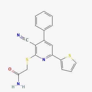 2-{[3-cyano-4-phenyl-6-(2-thienyl)pyridin-2-yl]thio}acetamide