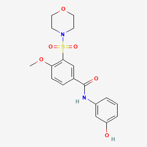 molecular formula C18H20N2O6S B3437941 N-(3-hydroxyphenyl)-4-methoxy-3-(4-morpholinylsulfonyl)benzamide 