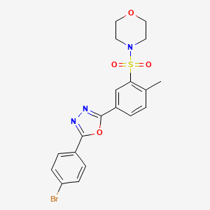 molecular formula C19H18BrN3O4S B3437942 4-({5-[5-(4-bromophenyl)-1,3,4-oxadiazol-2-yl]-2-methylphenyl}sulfonyl)morpholine 