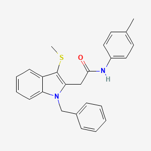 2-[1-benzyl-3-(methylthio)-1H-indol-2-yl]-N-(4-methylphenyl)acetamide