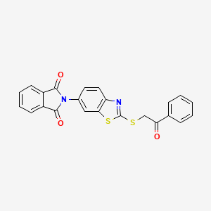 molecular formula C23H14N2O3S2 B3437982 2-{2-[(2-oxo-2-phenylethyl)thio]-1,3-benzothiazol-6-yl}-1H-isoindole-1,3(2H)-dione 