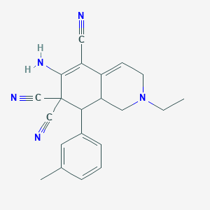 6-amino-2-ethyl-8-(3-methylphenyl)-2,3,8,8a-tetrahydroisoquinoline-5,7,7(1H)-tricarbonitrile