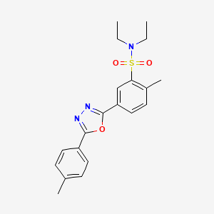 molecular formula C20H23N3O3S B3438029 N,N-diethyl-2-methyl-5-[5-(4-methylphenyl)-1,3,4-oxadiazol-2-yl]benzenesulfonamide 