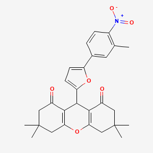 molecular formula C28H29NO6 B3438032 3,3,6,6-tetramethyl-9-[5-(3-methyl-4-nitrophenyl)-2-furyl]-3,4,5,6,7,9-hexahydro-1H-xanthene-1,8(2H)-dione 