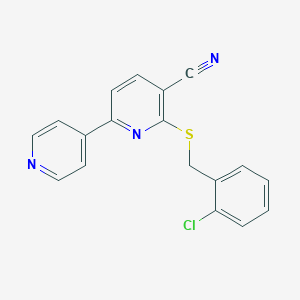 2-[(2-Chlorophenyl)methylsulfanyl]-6-pyridin-4-ylpyridine-3-carbonitrile