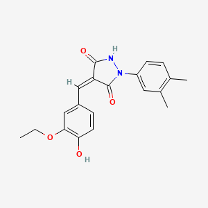 molecular formula C20H20N2O4 B3438076 1-(3,4-dimethylphenyl)-4-(3-ethoxy-4-hydroxybenzylidene)-3,5-pyrazolidinedione 