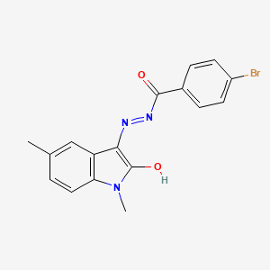 molecular formula C17H14BrN3O2 B3438077 4-bromo-N'-(1,5-dimethyl-2-oxo-1,2-dihydro-3H-indol-3-ylidene)benzohydrazide 