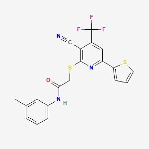 molecular formula C20H14F3N3OS2 B3438095 2-{[3-cyano-6-(2-thienyl)-4-(trifluoromethyl)-2-pyridinyl]thio}-N-(3-methylphenyl)acetamide CAS No. 332114-11-1