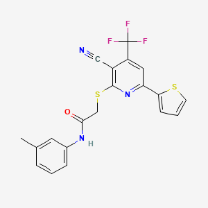 2-{[3-cyano-6-(2-thienyl)-4-(trifluoromethyl)-2-pyridinyl]thio}-N-(3-methylphenyl)acetamide